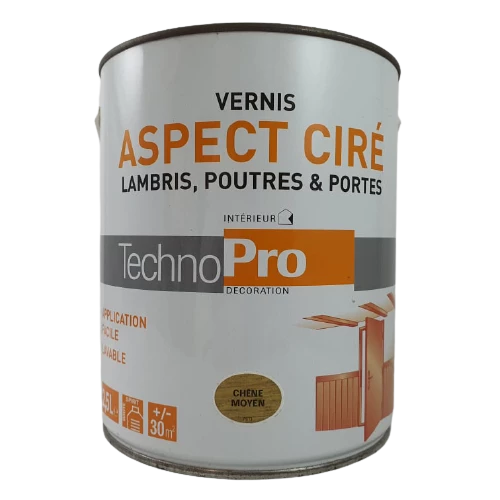 Gpeint - Vernis aspect ciré Lambris, Poutres, Portes Technopro 2.5 L