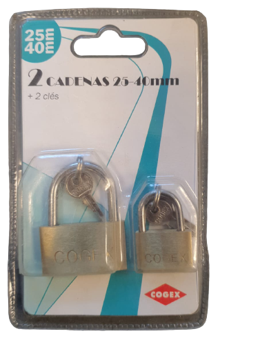 2 Cadenas 25-40 mm + 2 clés COGEX