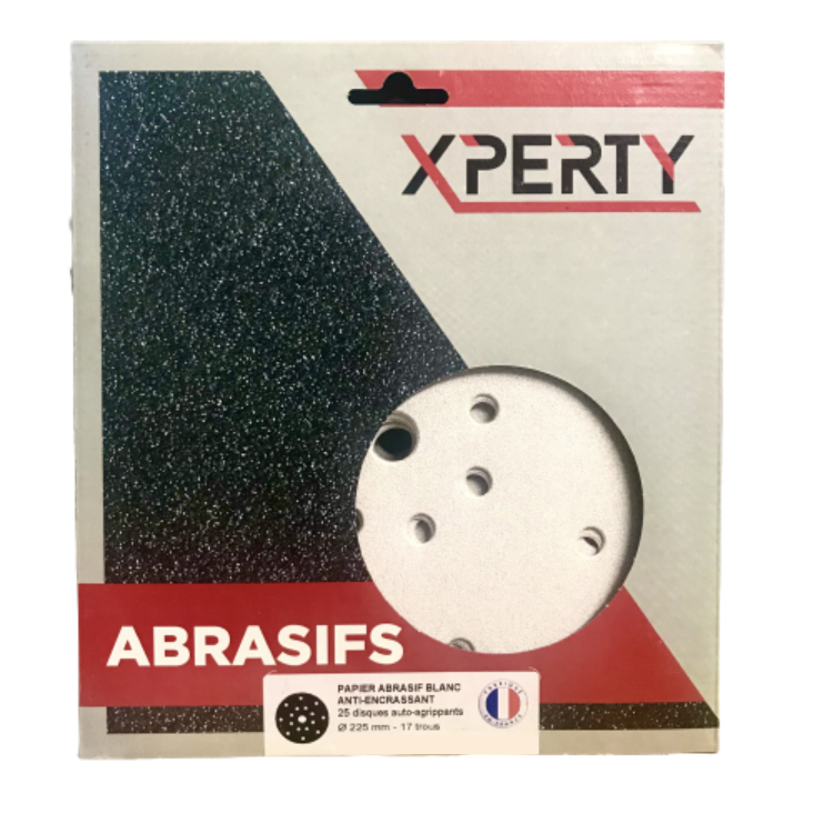 XPERTY - Papier Abrasifs Blanc Anti-Encrassant - 25 Disques Auto-Agripants