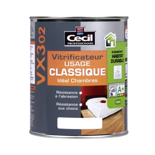 Cecil Vitrificateur Usage Classique Idéal Chambres VX302 Incolore MAT 1L