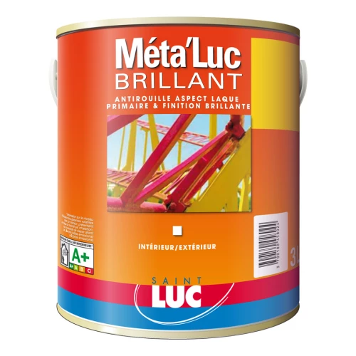 Peinture-laque antirouille de finition brillante META'LUC brillant 3L blanc
