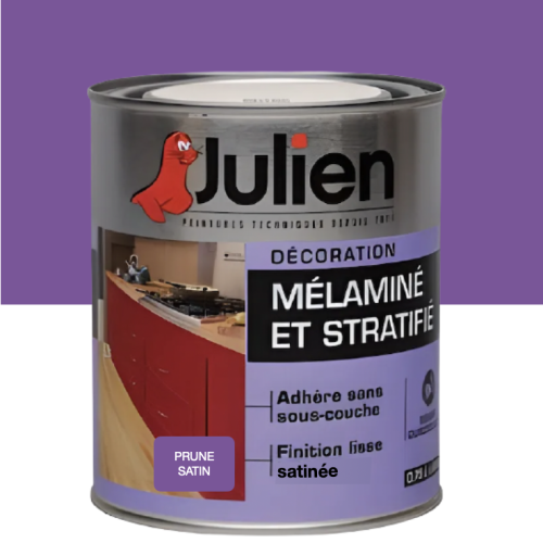 Julien Peinture Mélaminé et Stratifié Prune SATIN 750ml