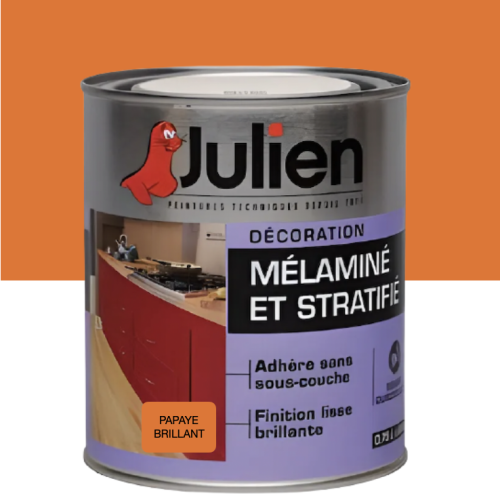 Julien Peinture Mélaminé et Stratifié Papaye BRILLANT 750ml