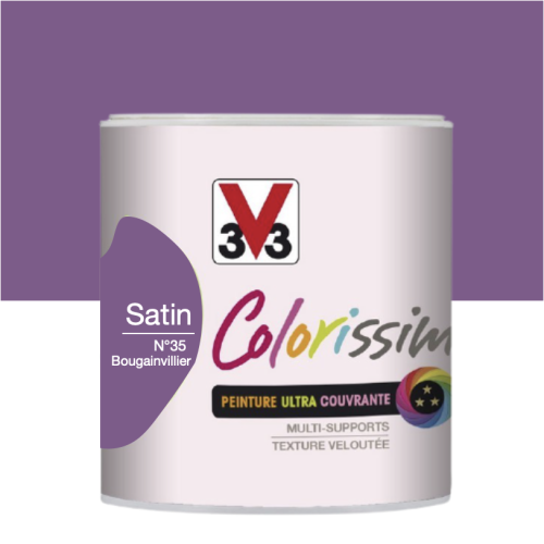 Peinture V33 Colorisssim Multi-supports Monocouche Bougainvillier N°35 Satin 0,5L