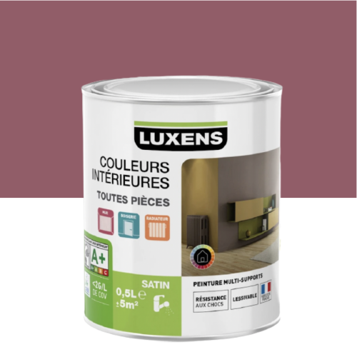 Luxens Satin peinture couleurs intérieures toutes pièces peinture multi-supports lessivable, mur, boiserie, radiateur