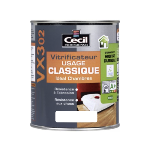 Cecil Vitrificateur Usage Classique Idéal Chambres VX302 Incolore SATIN 2,5L