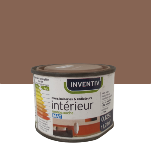 Peinture monocouche (murs, boiseries et radiateurs) MAT Chocolat n°3 Inventiv' 0.125L