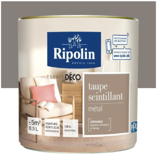 Peinture attitude Ripolin taupe scintillant effet métal 0,5L