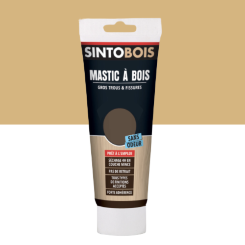 SINTOBOIS - Mastic à Bois Gros trous & fissures - Bois Blond 400g