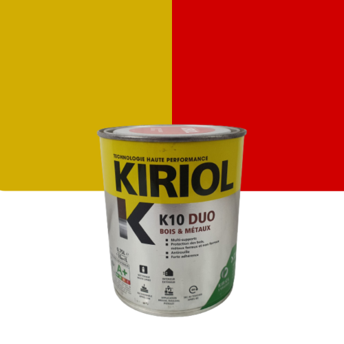 Kiriol Peinture K10 DUO Bois et Métaux 0.75L rouge base satin