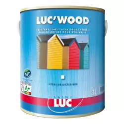 Peinture laque acrylique satinée microporeuse Luc'Wood 3L
