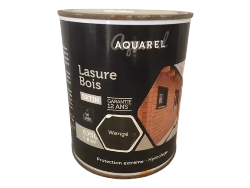Lasure Bois protection extrême Aquarel Wengé Satin 0,75L Reca