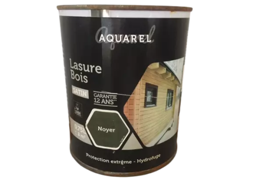 Lasure Bois protection extrême Aquarel Noyer Satin 0,75L Reca