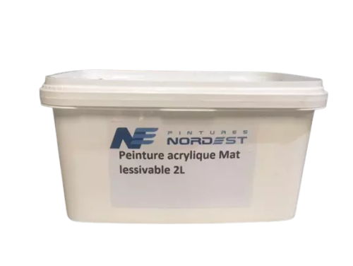 Peinture Acrylique sans odeur NordEst Blanc Mat 2L