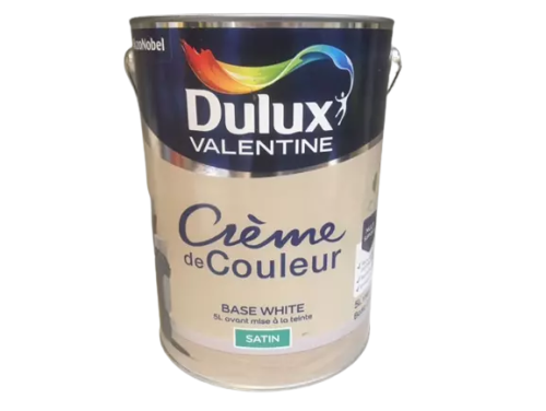 Peinture Dulux Valentine Crème de Couleur finition Satin 5L Blanc